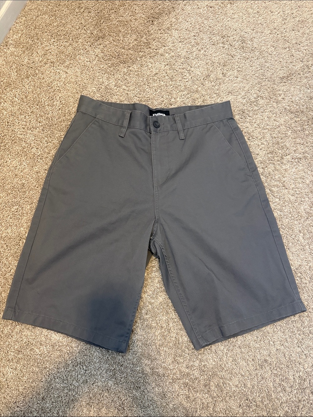 RSQ Men's Charcoal Flat Front Chino Shorts
